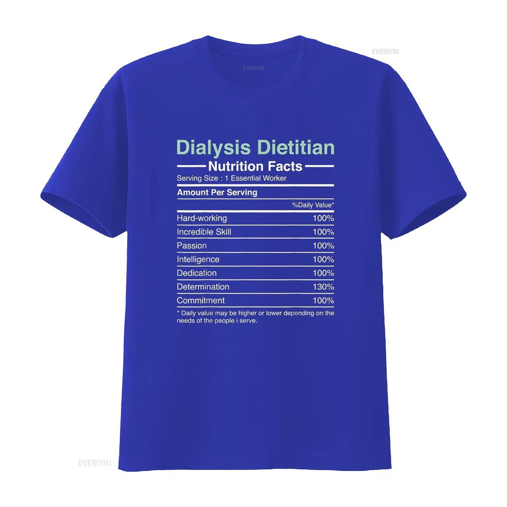 Dialysis Dietitian Nutrition Facts Nephrology T Shirt vintage Washed Comfortable Casual Stretched Unisex Top For Everyday Wear