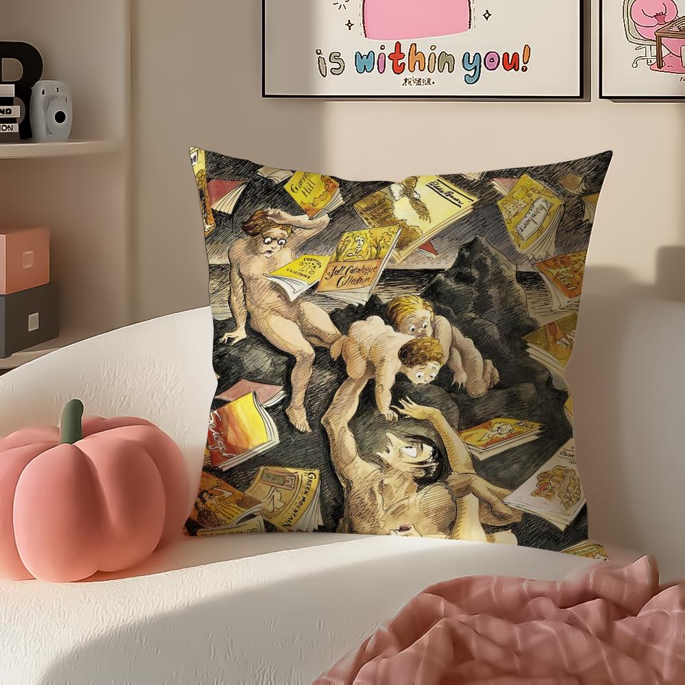 Art Magazine TThe NNew Yorker Cushion Cover Pillowcase Short Plush Invisible Zipper Room Sofa Cushion Cover