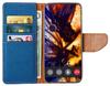 Etui Typu Portfel Do Motorola Edge 60 Pro - Niebieski Pokrowiec Canvas + Szkło