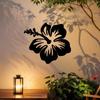 Retro Wrought Iron Wall Decor Tropical Hibiscus Hawaiian Style for Home Outdoor Housewarming Gift