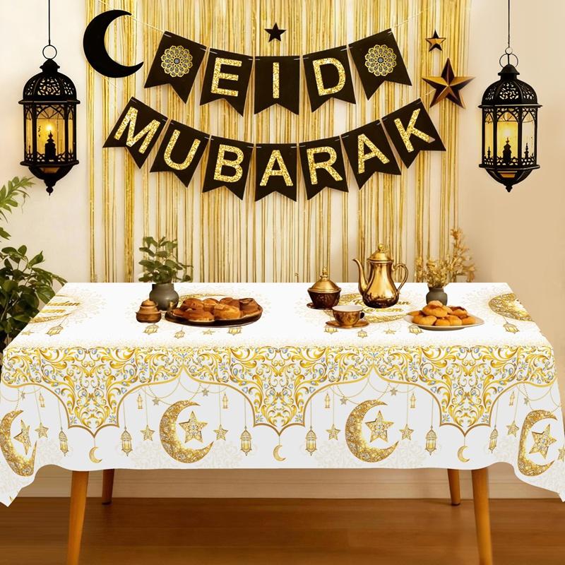 Ramadan Decor Tablecloth EID Mubarak Decor For Home 2026 Ramadan Kareem Islamic Muslim Party Eid Al Adha Gifts Happy Eid Al Fitr