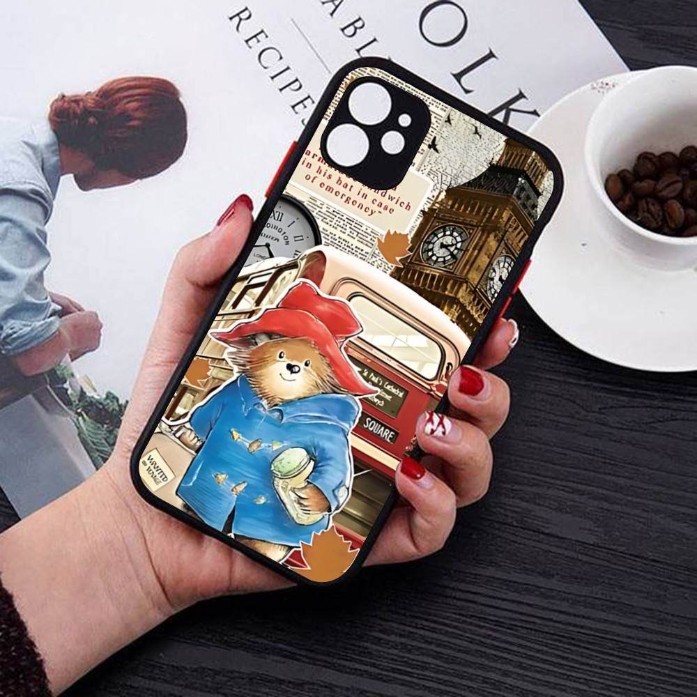Cute P-Paddingtons Bear Matte Translucent Phone Case For Iphone 16 ProMax 15 14 13 12 11 X XS PRO Plus