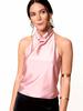 2025 Summer European & American Style Silk Satin Halter Neck Top