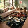 3D Embroidery Mushroom Pattern Area Rug Non-Slip Soft Durable Washable Floor Mat Decor Carpet for Living Room Bedroom Home Decor