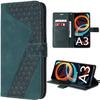 Case for Xiaomi Redmi A3 - Leather Effect Cover - Midnight Green - Card Holder - Semi-rigid - Magnetic