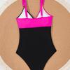 2025 Color Block Crossover Gathered One-Piece Swimsuit for Women