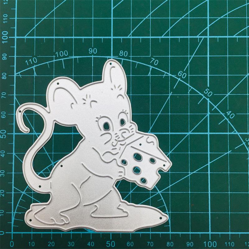 

Мышь, которая украла сыр, металлические штампы для резки, ремесленное тиснение, штампы для скрапбукинга для изготовления карт, декор серебряный