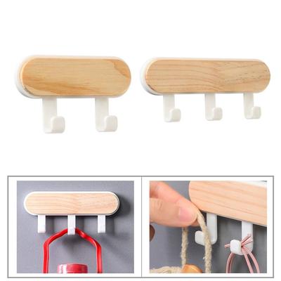 Wall Organizer Wall Hangers Hooks Self Adhesive Organizer Racks Durable Wooden Hooks  Home
