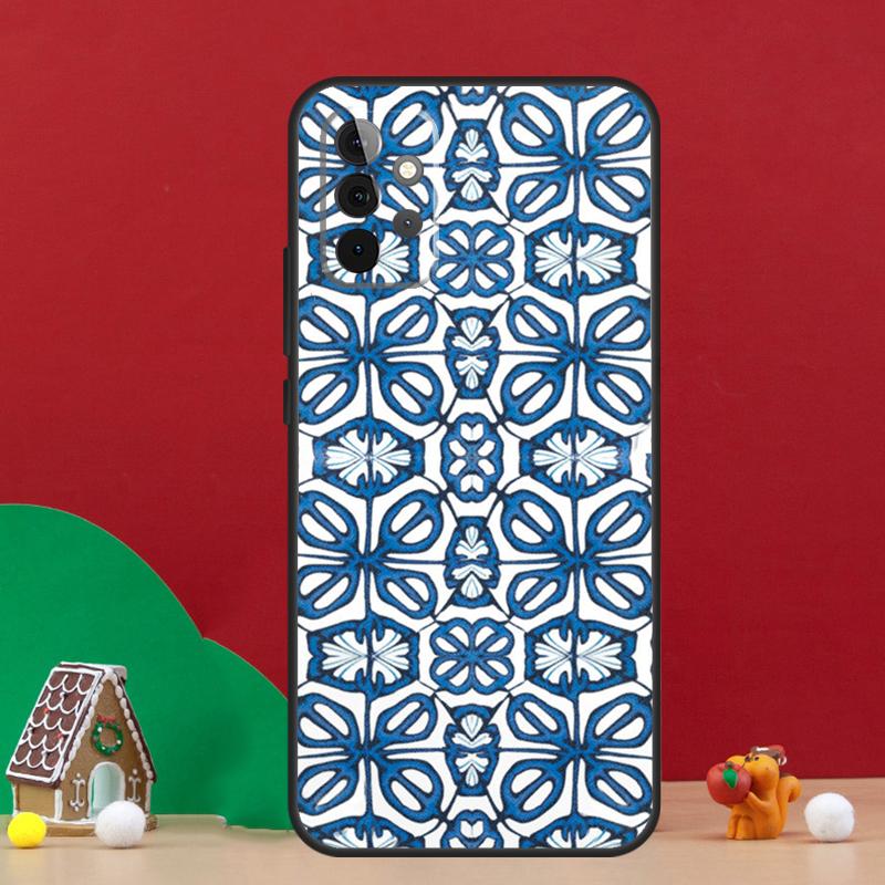 Kwadratowe Tureckie Płytki Kwiatowe Etui Dla Samsung Galaxy A55 A52 A32 A12 A33 A06 A16 A26 A36 A56 A15 A53 A13 A34 A54 A14 A17