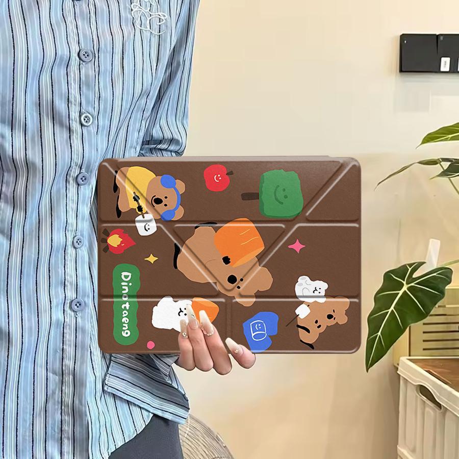 Little Bear Cute Holder Cover Tablet Case For iPad Air 4 5 M3 M2 1 2 M4 11inch Mini 6 7 Pro 11th 10th 9th 8th 7th 12.9inch Pro