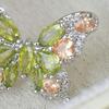 Butterfly Stud Earrings Olive Green Zircon Gemstone Ear Studs Butterfly Earrings Women Jewelry Gift for Birthdays Anniversaries