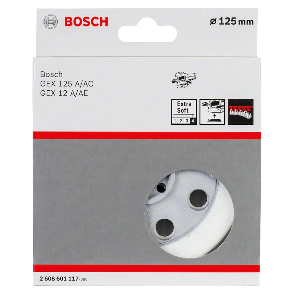 BOSCH Random Action Sander Rubber 125mm Diameter Pad, (Soft) [Product Code 2608601117]
