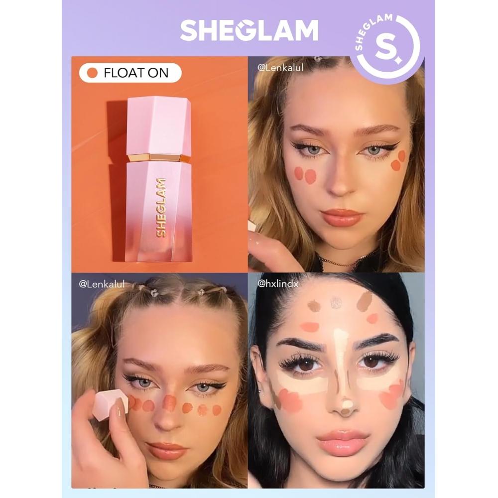 Sheglam Color Bloom Liquid Blush 25 Shades Matte Shimmer Animal Free Float On