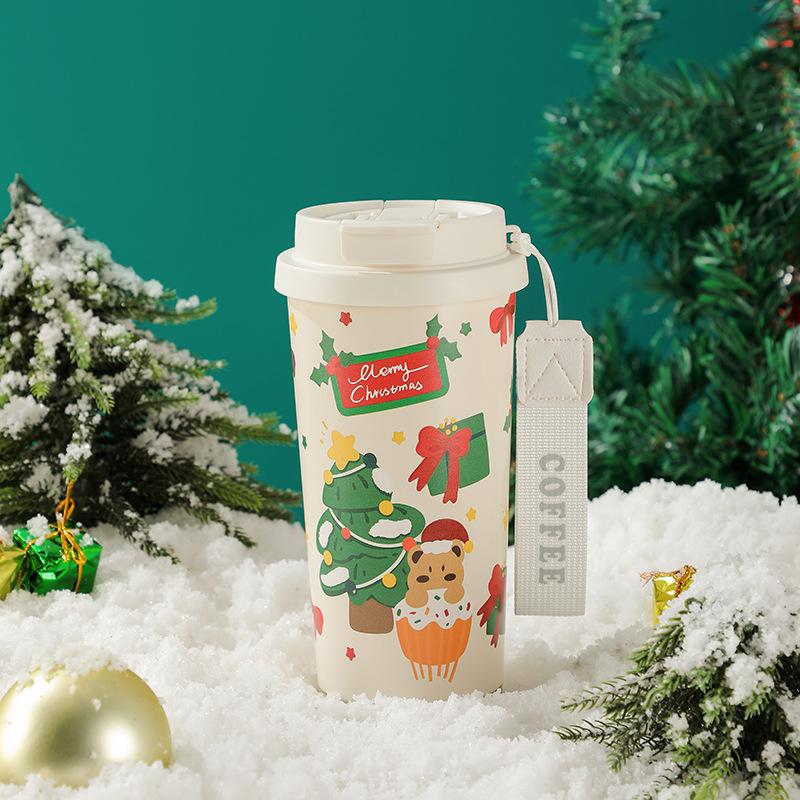 Weihnachten 316 Edelstahl Kaffeetasse Doppelwandige Thermobecher Damen Wasserbecher Weihnachtsgeschenk Kleine Geschenktasse