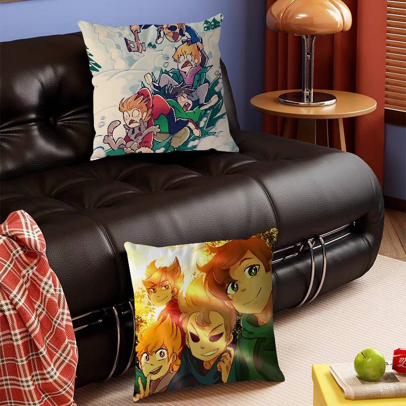 Animated E-Eddsworld Pillow Case Removable Washable Cushion Cover – All-Season Soft Linen