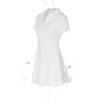 European Style Women's Solid Color Waist-Cinched Polo Collar Dress - Spring/Summer Fashion Arrival.