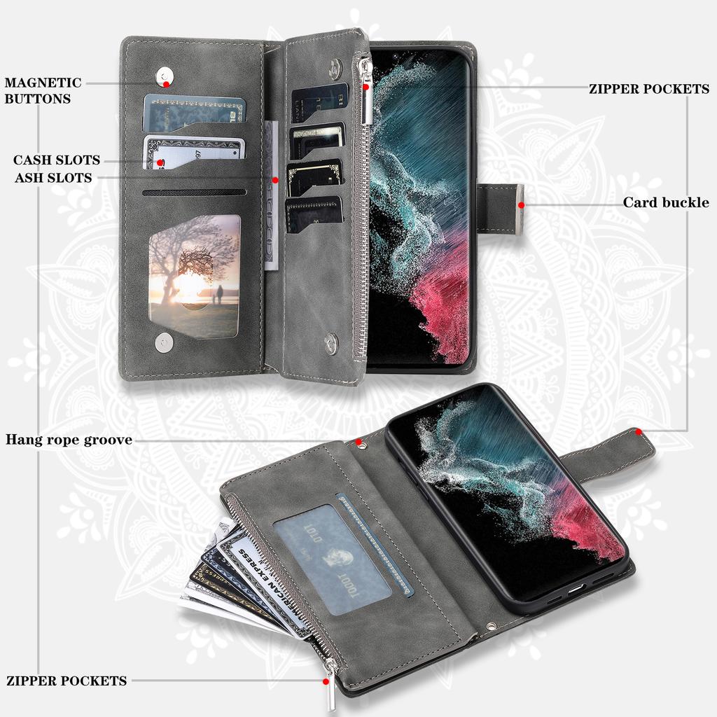 Custodia in Pelle per Samsung Galaxy S26 S24 S25 Ultra S23 S22 Plus FE A15 A35 A55 A05S A57 A37 A17 A16 A36 A56 A26 Portafoglio con Goffratura