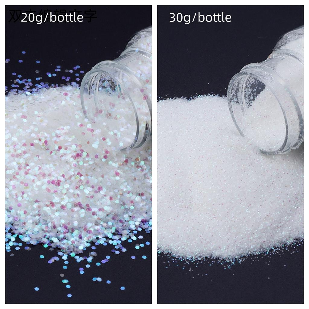 20/30g Glitter Sprinkles Powder Colorful Hexagonal Sparkly Powder Nail Art For Handicraft Creative Nail Paillette Decoration