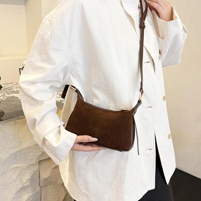New Niche Retro Suede Underarm Bag Women's Fashion Texture Crossbody Dumpling Bag Shoulder Bag