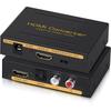 FX323 EU Plug HDMI-Compatible Audio Extractor Converter HD+ Audio ( SPDIF + RCA L/R Stereo ) for Fire Stick Xbox PS5 Support 3D HDCP2.2 18Gpbs