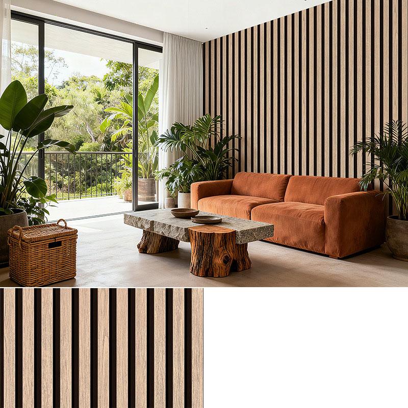 Self Adhesive Grille Wallpaper3D Fluted Wall Panel Sticker, Peel and Stick PVC Wallpaper for Living Room TV Background, Bedroom Wall Decor
