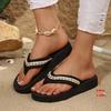 Fashion New Rivet Decor Clip Toe Slippers Women Casual Weightlight Wedge Flip Flops Female Daily Anti Slip Med Heel Flat Slides Mujer