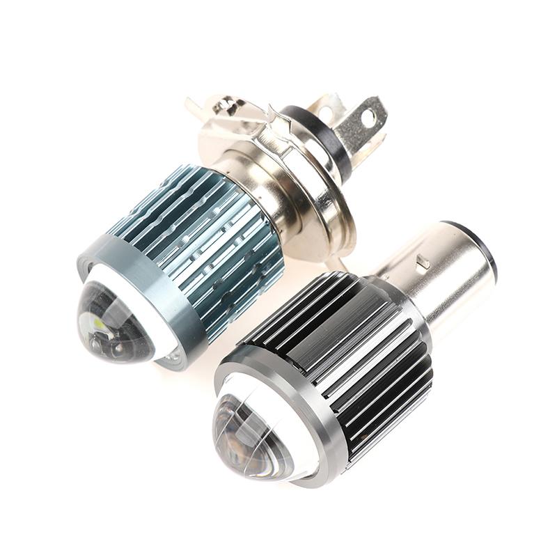 H4 Led Moto H6 Ba20D Led Motosiklet Far Ampulleri Csp Lens Beyaz Sis Farları