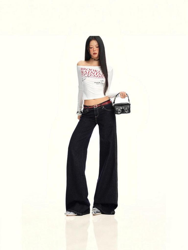 American Retro Wide-Leg Low-Waist Jeans - Autumn/Winter 2025 Collection