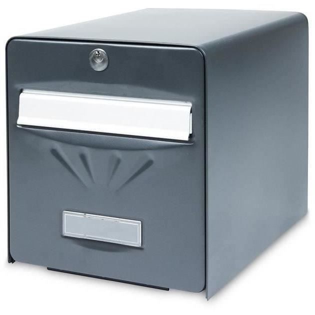 BURG WACHTER Galvanized Steel Balneaire Mailbox - Glazed Rear Door - Anthracite Grey