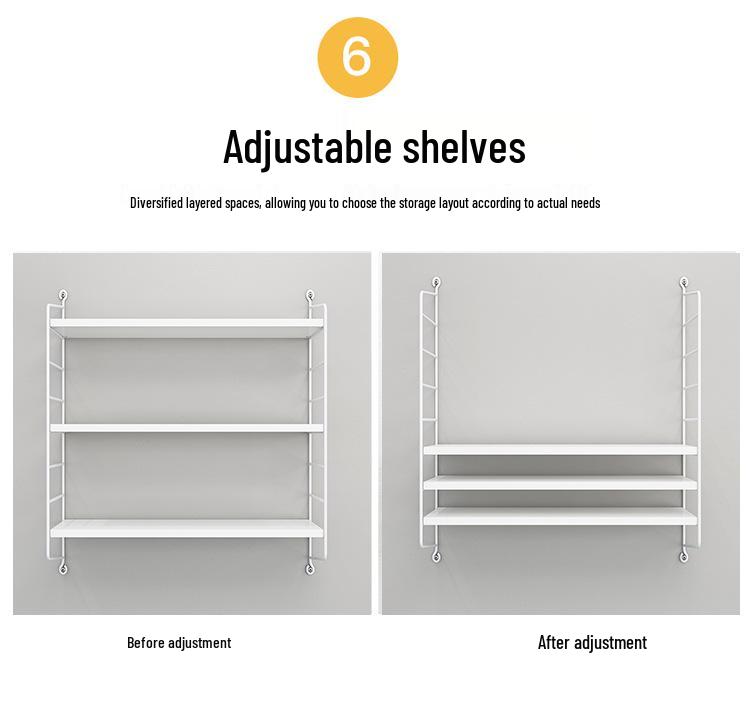 Modern Wall Bookshelf: Simple Multi-Layer Nordic Storage Rack