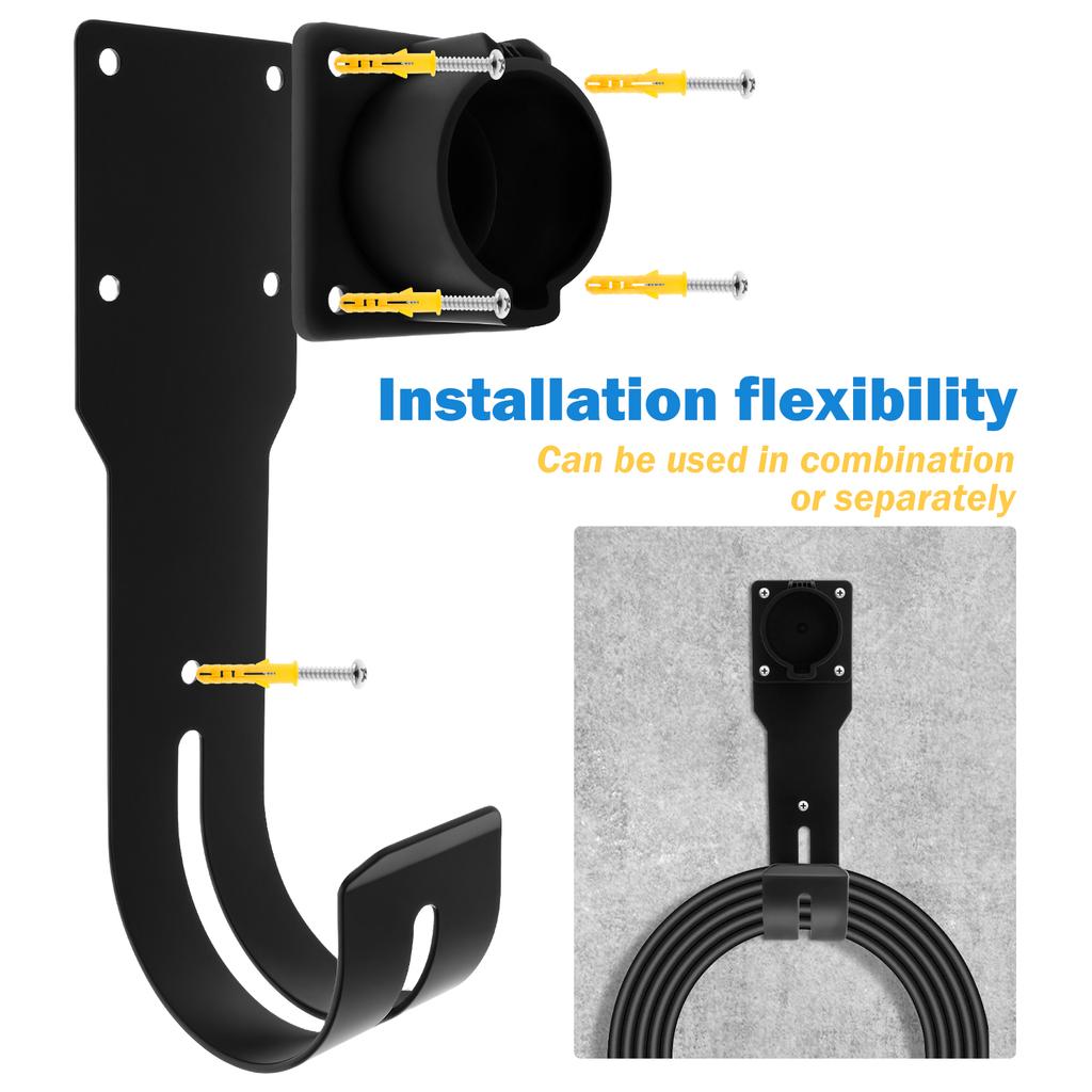 Držák nabíječky EV Nástěnný organizér kabelu nabíječky do auta Všestranný hladký držák nabíječky vozidla Hák pro většinu elektromobilů