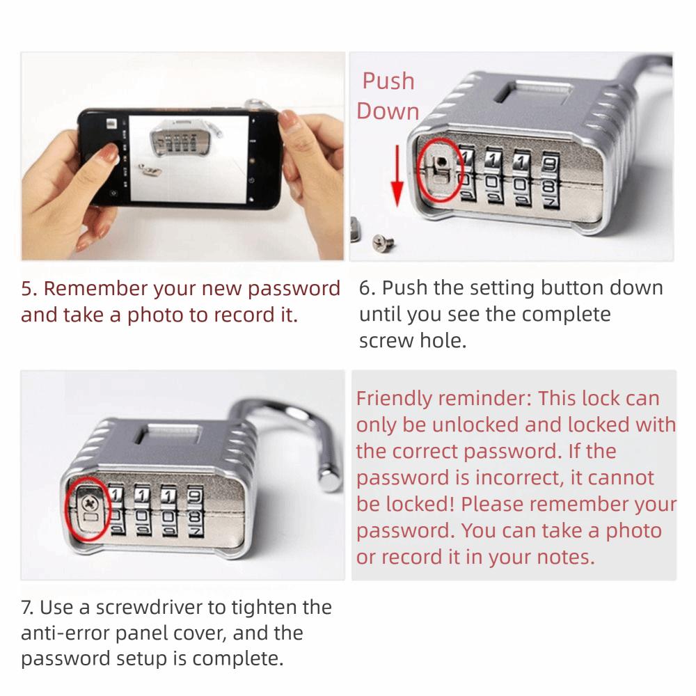 Zinc Zinc Alloy Combination Padlock 4-Digit Number Drawer Cabinet Lock Password Code Locks  Gate Hasp Storage