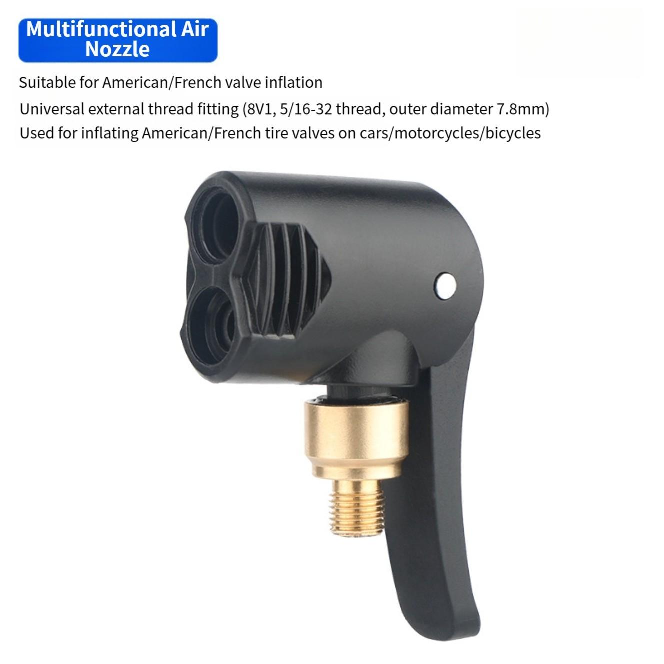 For Car Motorcycle Bike Multipurpose Tire Inflator Adapter with Pressure Valve A