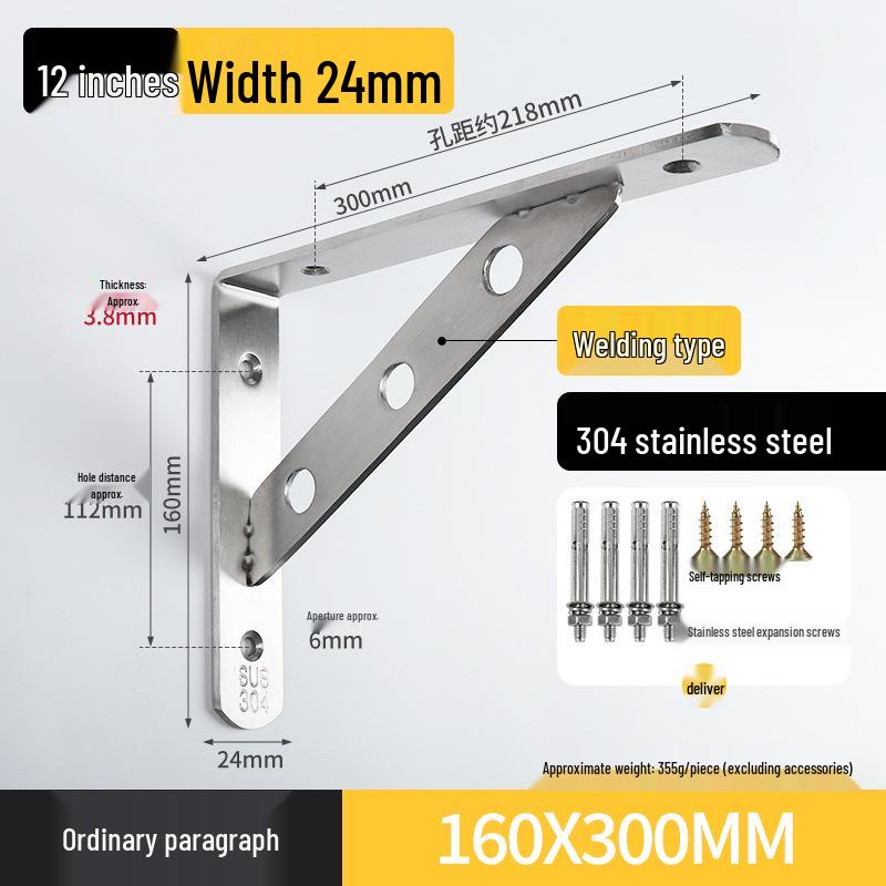 Stainless Steel Right Angle Wall Shelf Bracket Support