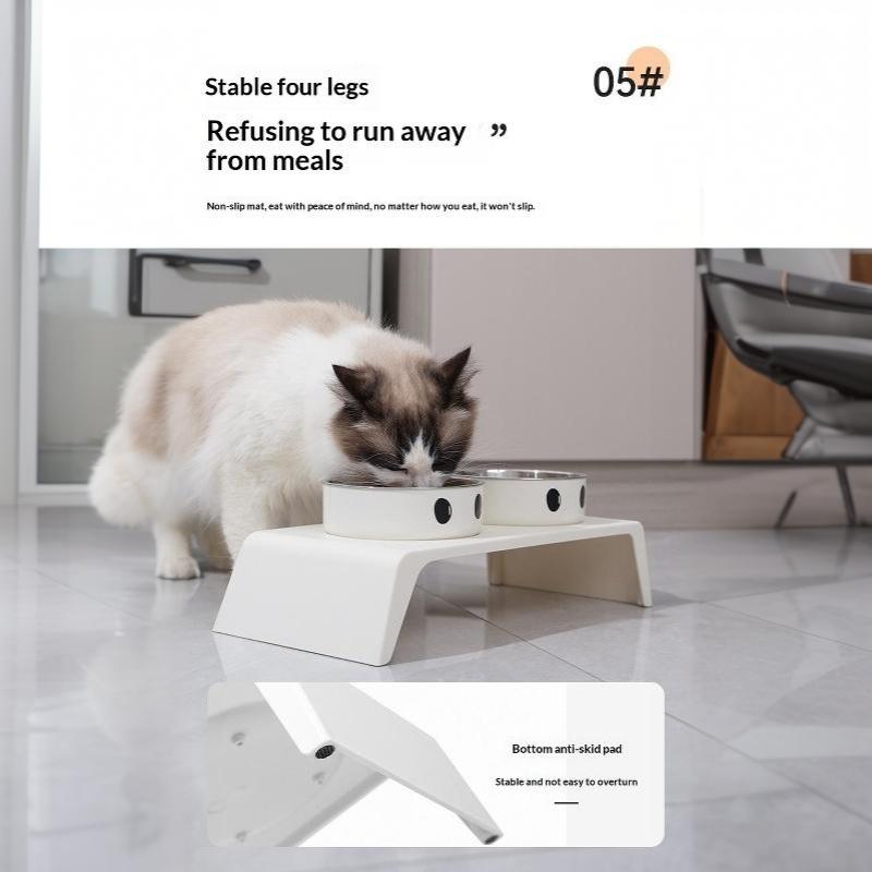 Elevated Pet Feeder Raised Stand With Double Stainless Steel Food Water Bowls For Small Medium Large Dogs Cats