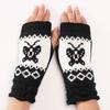Butterfly Short Warm Gloves Cute Autumn and Winter Fashion New Style  Fingerless Woolen Knitted Sleeves for Women  False Sleeves
