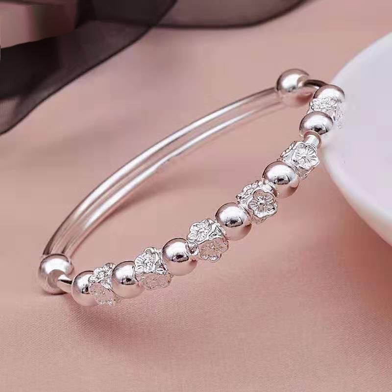 Zuyin 990 Plum Blossom Lucky Bead Fashion Bracelet Push-pull Style Gifts Girlfriend Simple, Fashionable, and Sweet