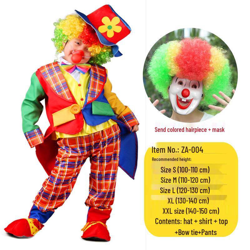 Kids' Clown & Magician Costume Set for Boys & Girls - Perfect for Masquerades, National Day, Christmas & New Year Performances.
