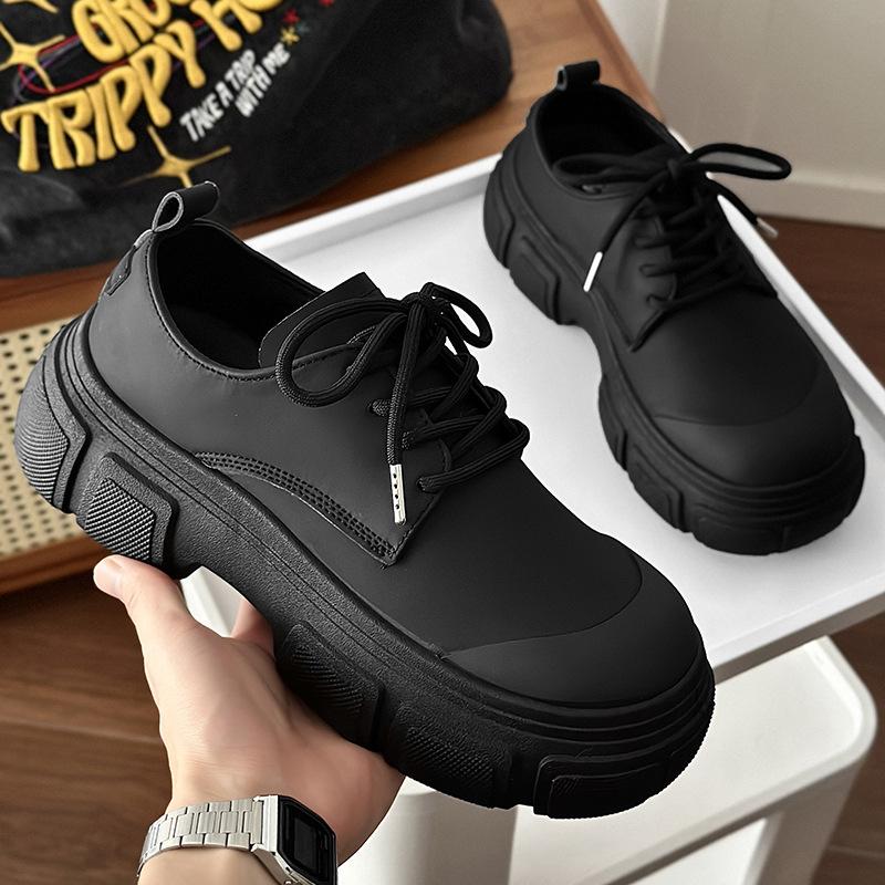 

Туфли дерби платформа мужская обувь осень новая обувь низкий верх большая голова кожаные туфли молодежная повседневная обувь 39 чёрный