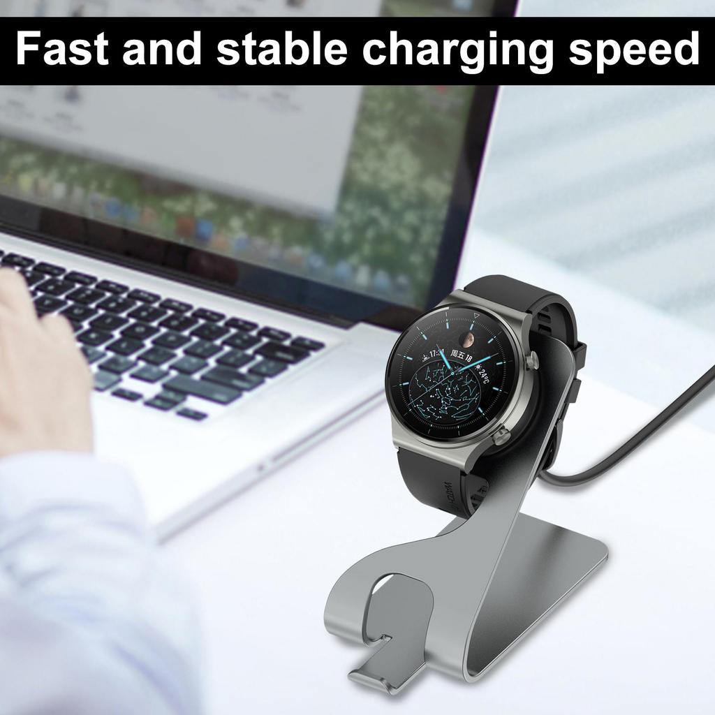 Metall-Ladestation für Huawei GT2 Pro Watch 3 Pro Grauer Lade-Ständer Basis
