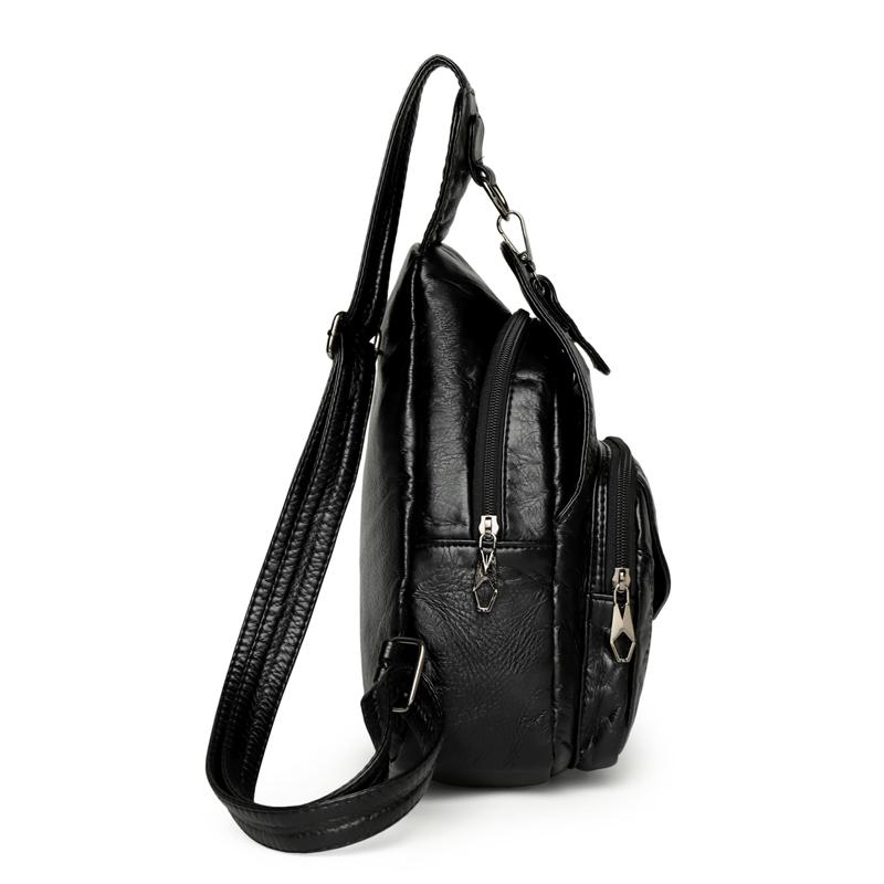 Soft Leather Shoulder Bag Women's Chest Bag Soft Leather Crossbody Bag Travel Satchel