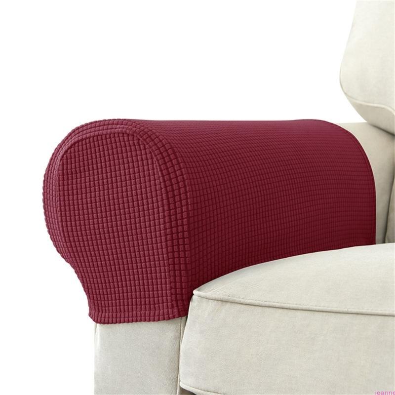 

Pack of 2 Luxurious Sofa Armrest Covers Soft and Thick Chair Arm Protectors, Universal Fit,Elastic Armrest Covers бордовий