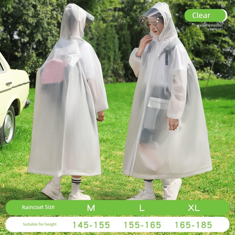 Long Junior High School Student Bicycle Kids Single Raincoat