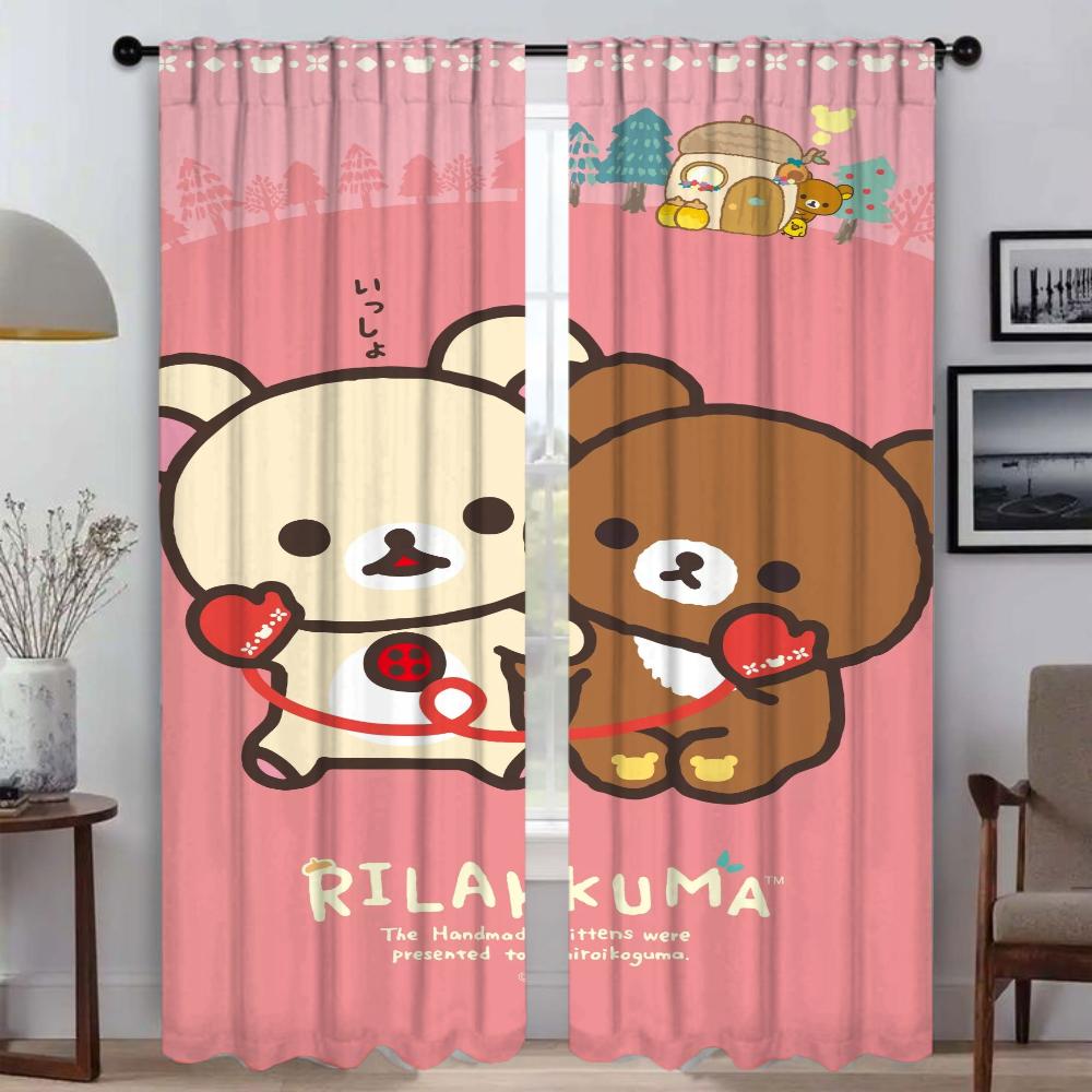 Kitchen Curtains for Bedroom Rilakkumas Partition Blinds Home Interior Curtains for Living Room Halloween Decoration Shades