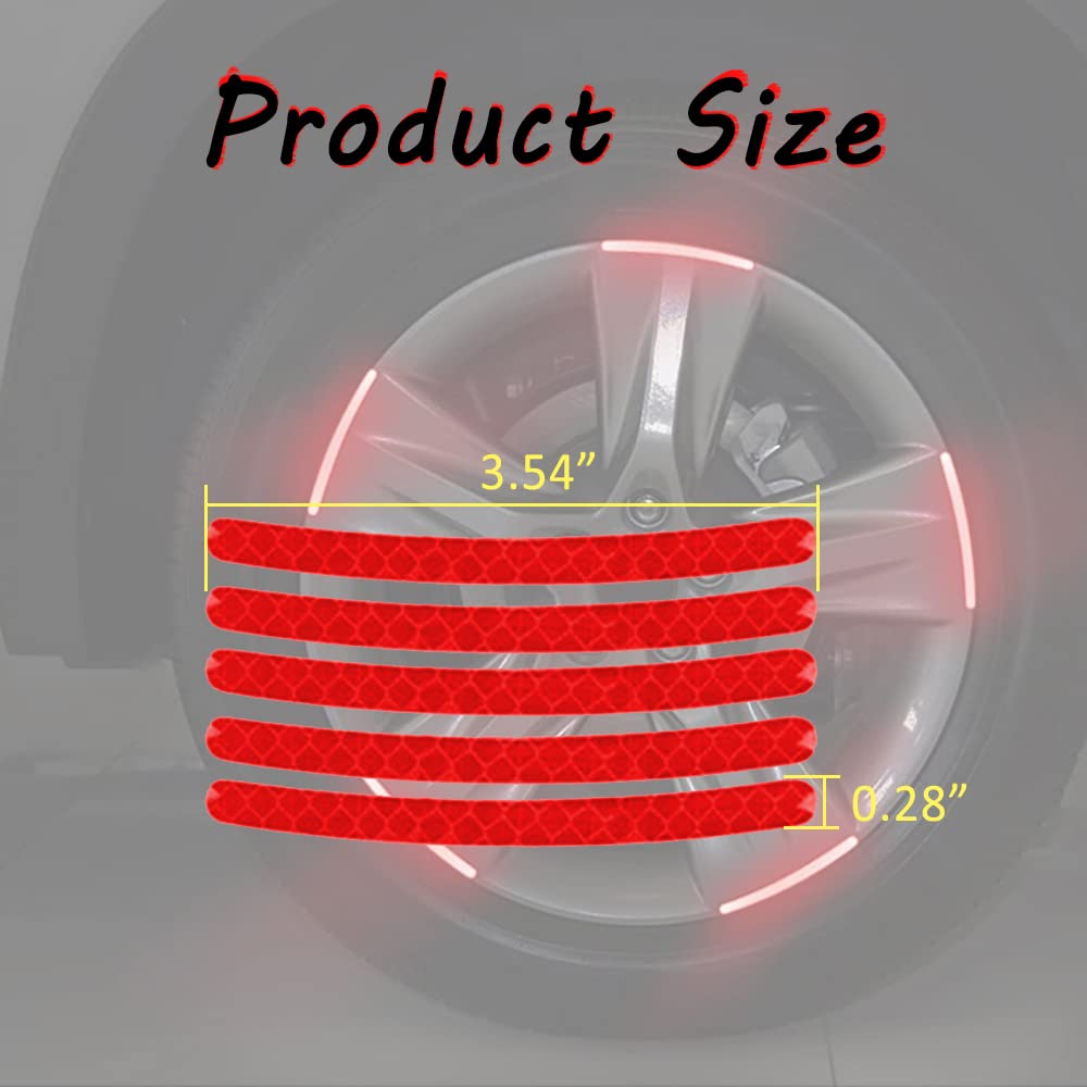 12Pcs/set Car Wheel Stripe Reflective Stickers Night Reflectors Adhesive Safety Decoration Waterproof Tapes For Bicycles Helmet