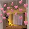 Heart Shaped Curtain Door Decoration Korean Lovely String Pendant Partition Door Decor with Hooks for Girls Room 6XDE