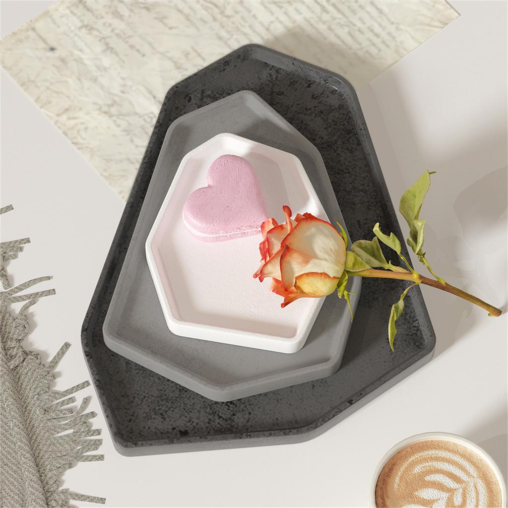 Creative Geometric Silicone Tray Mold Epoxy Jewelry Storage Plate Mould Stylish Coaster Mold for Crafting Enthusiasts