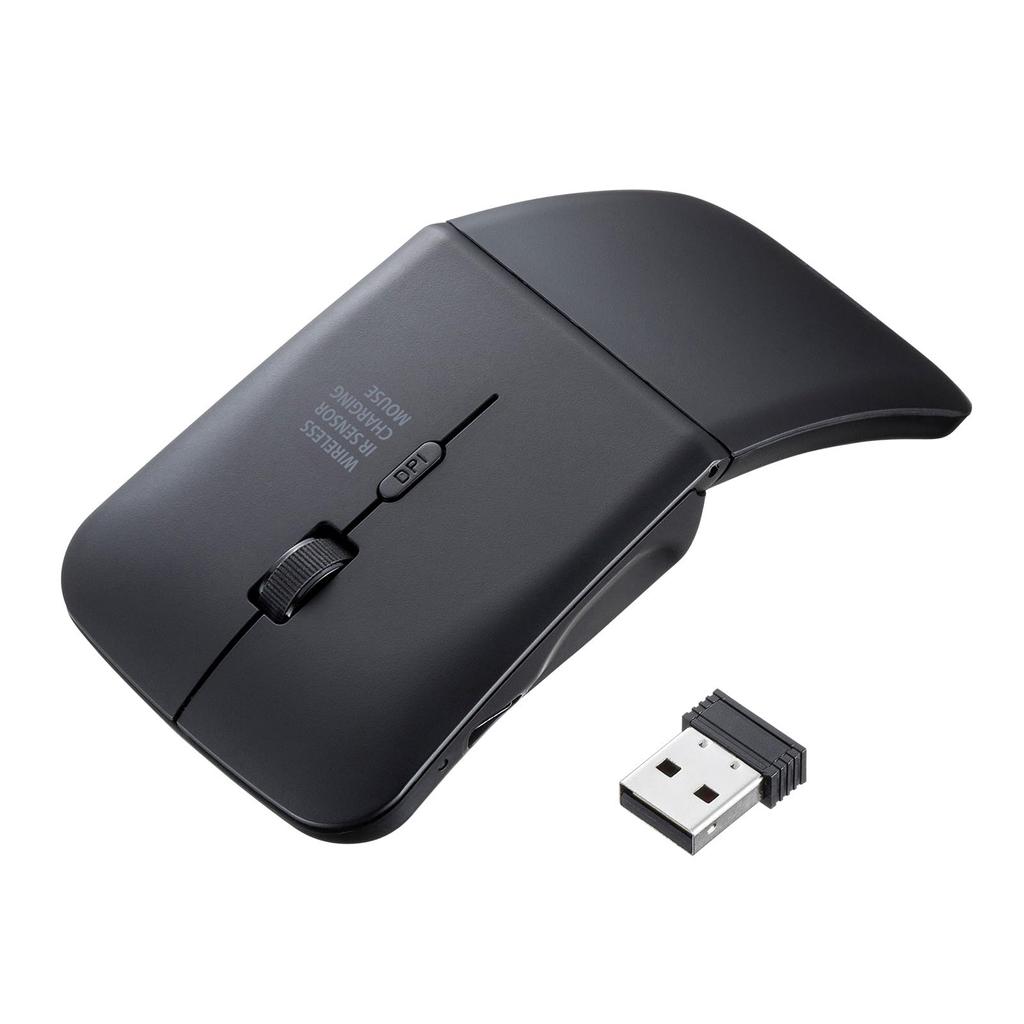 Sanwa Supply Silent Wireless IR LED Mouse (3-Button, Slim) MA-WIS3117BK
