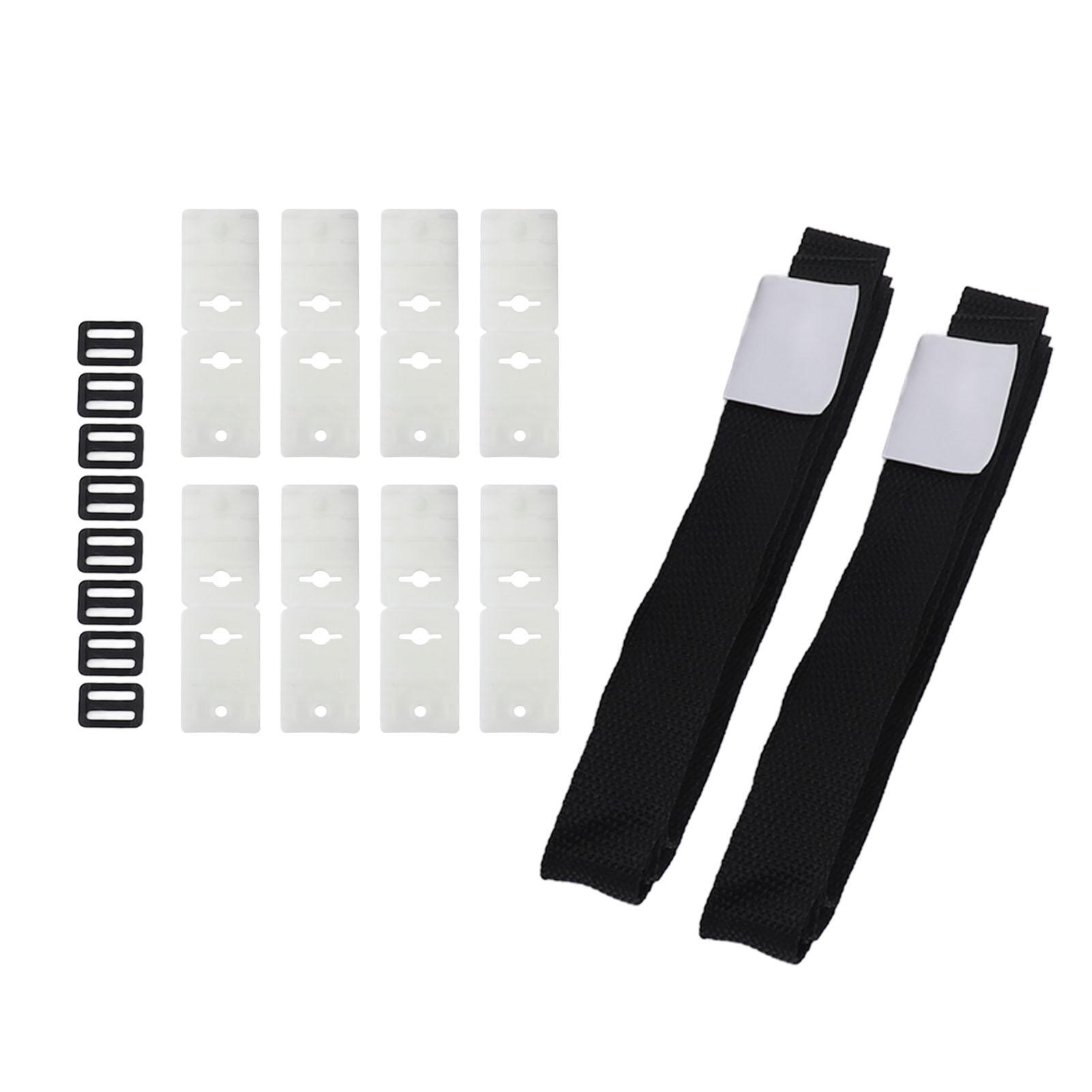 Pool Cover Reel Strap, Length Solar Blanket Roller Attachment Kit with 8 Buckles and Straps, for Swimming Pool Cover