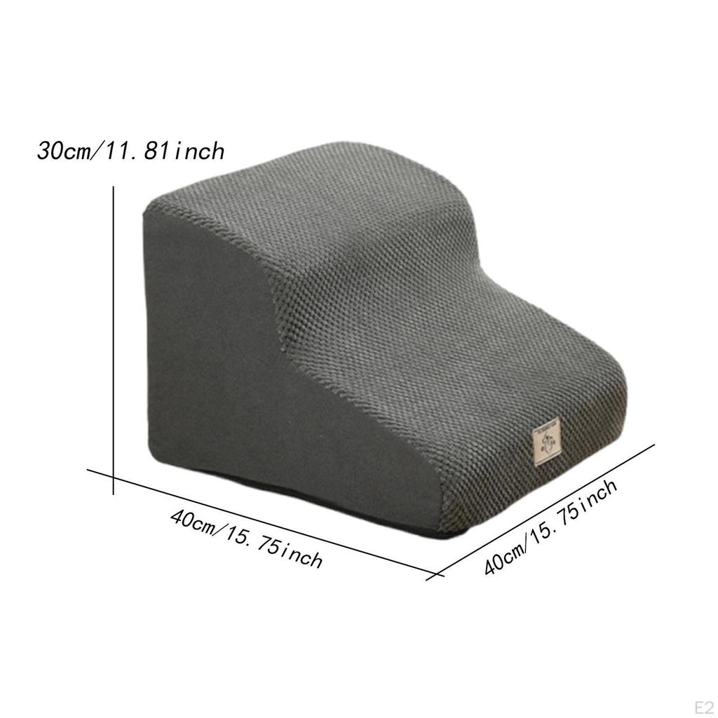 Dog Stair 2 Steps Ladder Portable Non Slip Removable Washable Cover Pet Stairs for Older Dogs